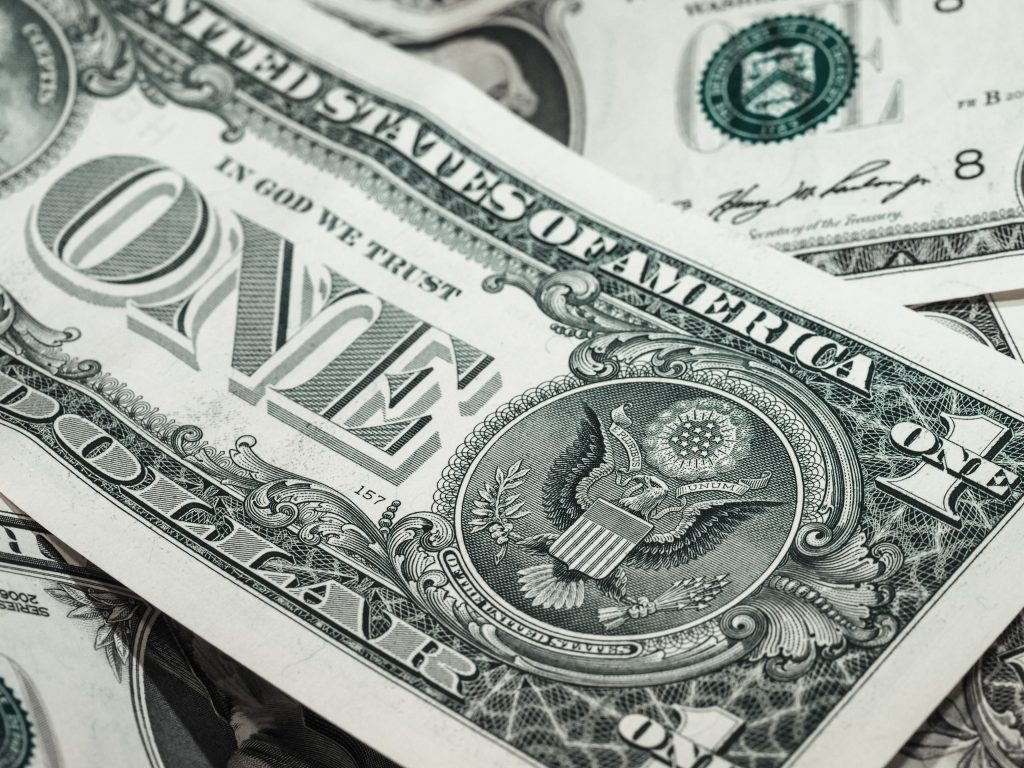 close up of 1 dollar bill