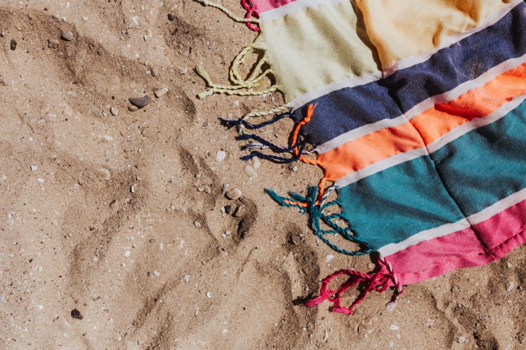 beach towel on the sand
