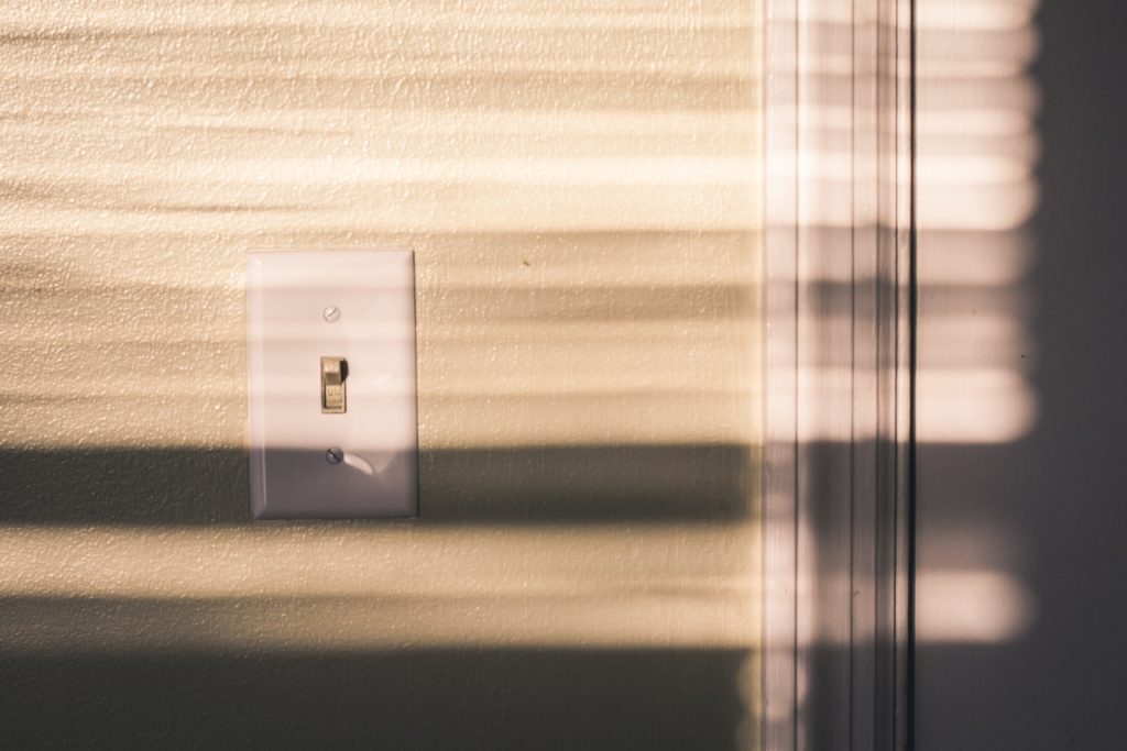 light switch on a wall