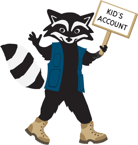 Kids Savings Account Rocky Raccoon set your child up for financial success White River CU