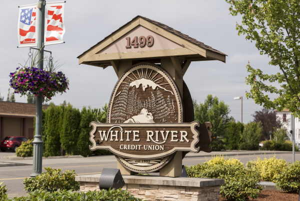 A picture of White River Credit Union in Enumclaw, WA on a blog about services offered by credit unions